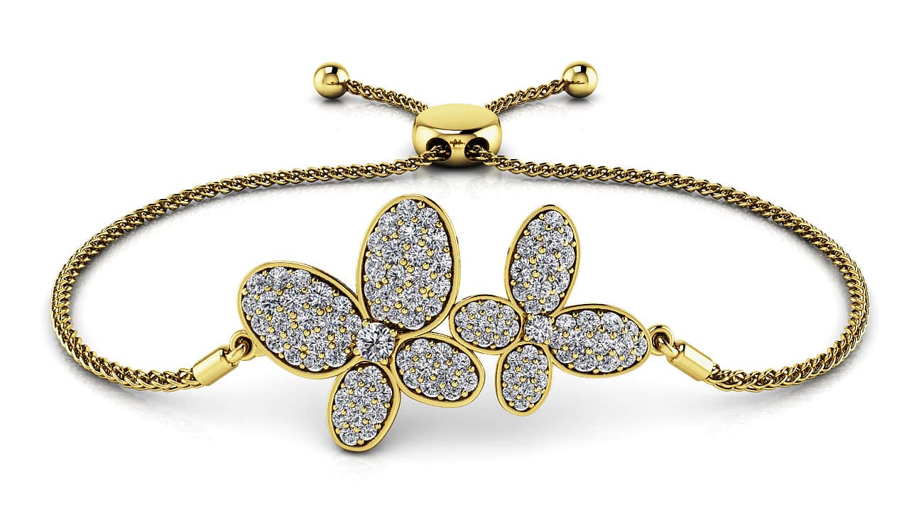 Enchanting Diamond Butterfly Adjustable Diamond Bracelet with 0.99 ct.(finished) - Image 2