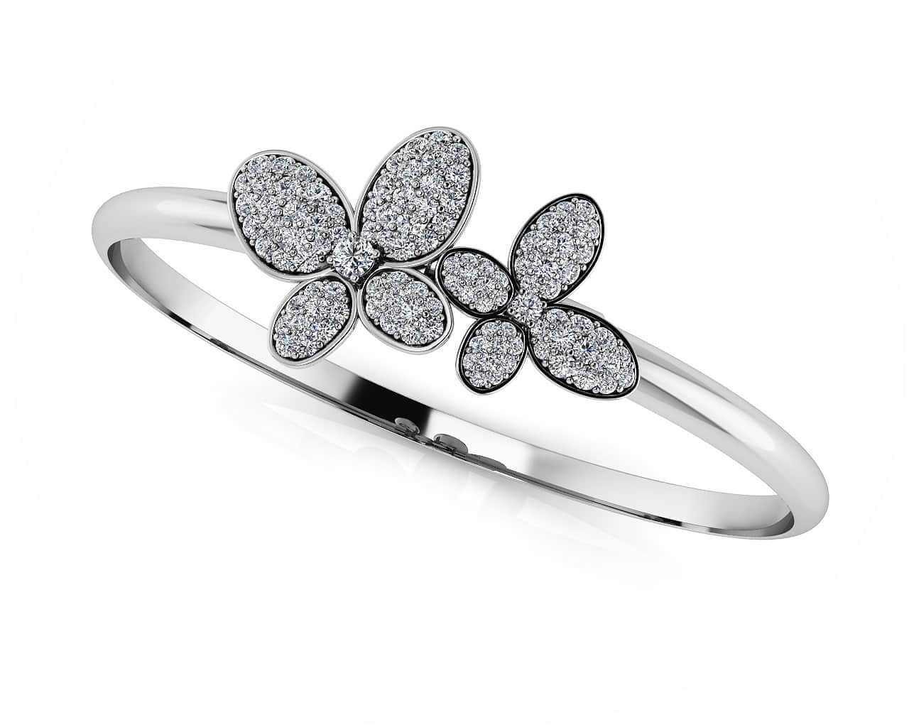Enchanting Diamond Butterfly Bangle Diamond with 0.99 ct.(finished)