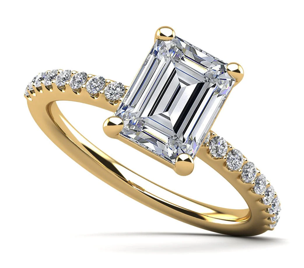 Enchanting Emerald Cut Lab-Grown Diamond Engagement Ring with 1.27 ct. (1.00 ct. center diamond) - Image 2