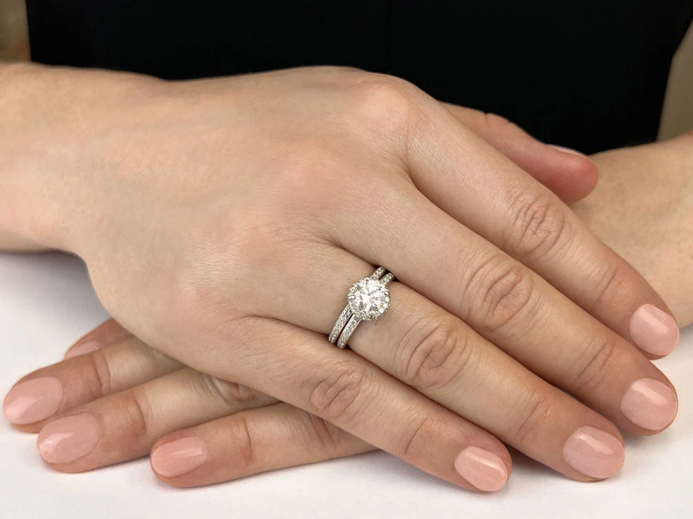 Enchanting Halo Diamond Engagement Set Lab-Grown Diamond  with 1.45 ct. (0.75 ct. center diamond) - Image 3