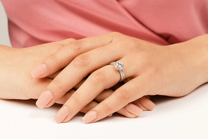 Enchanting Halo Diamond Engagement Set Lab-Grown Diamond  with 1.45 ct. (0.75 ct. center diamond) - Image 5
