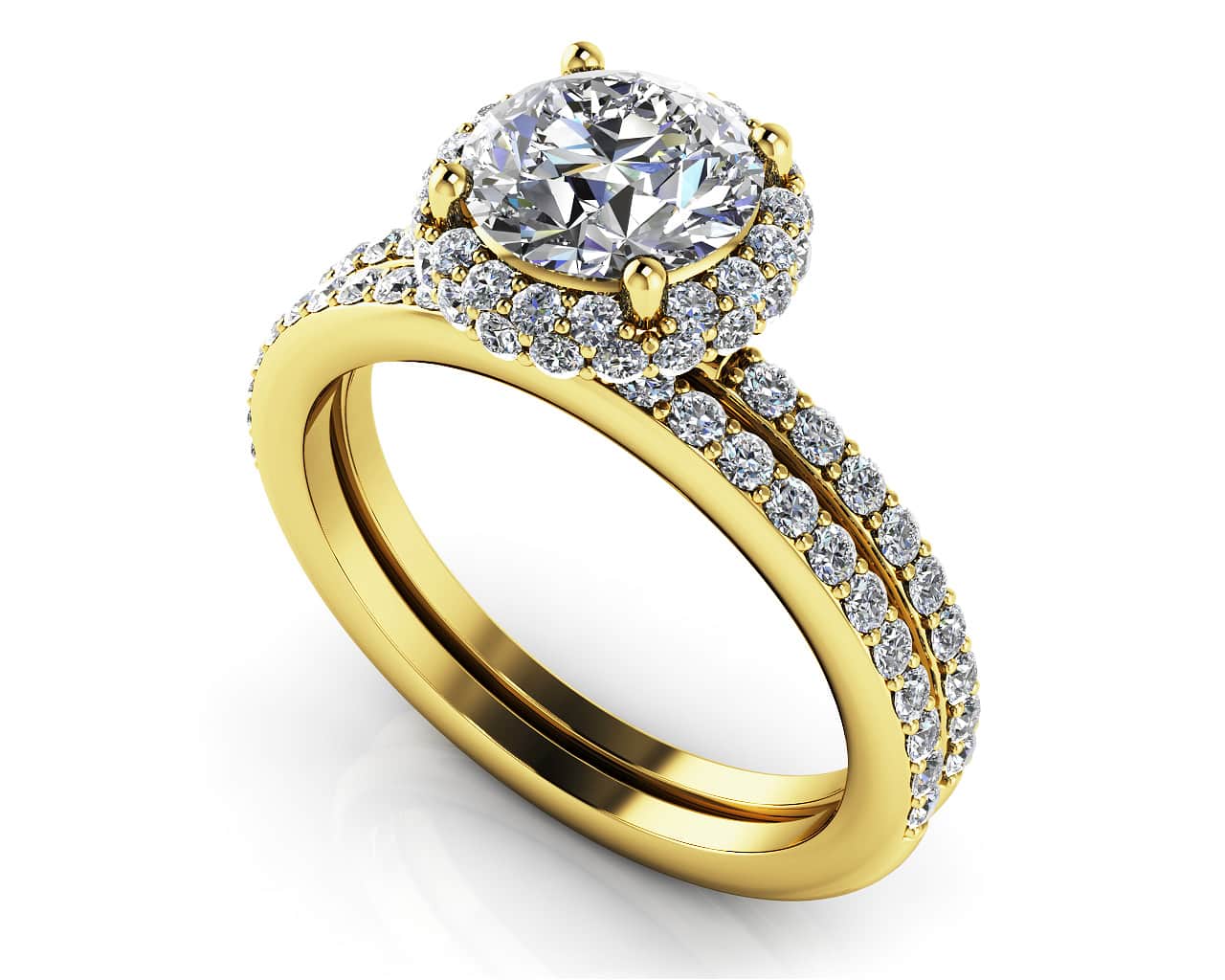 Enchanting Halo Diamond Engagement Set Lab-Grown Diamond with 2.26 ct. (1.50 ct. center diamond) - Image 2