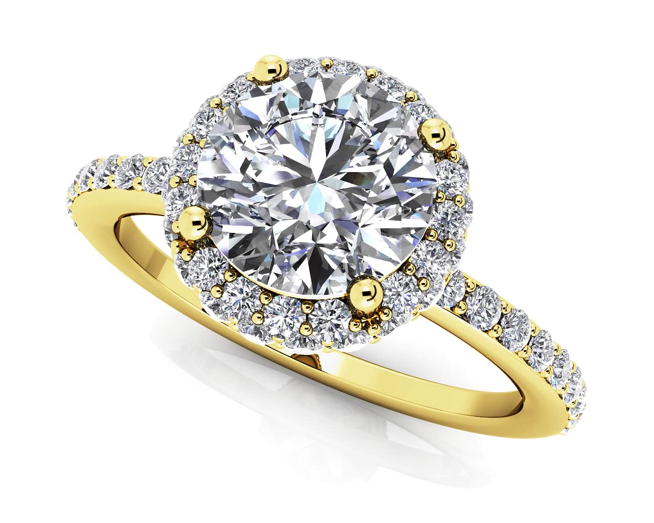 Enchanting Halo Diamond Engagement Wedding Ring Lab-Grown Diamond  with 1.21 ct. (0.75 ct. center diamond) - Image 2
