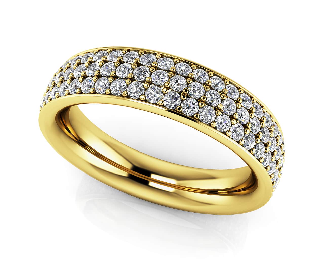 Enchanting Three Row Eternity Wedding Band Diamond  with 1.18 ct.(finished) 1.2mm - Image 2