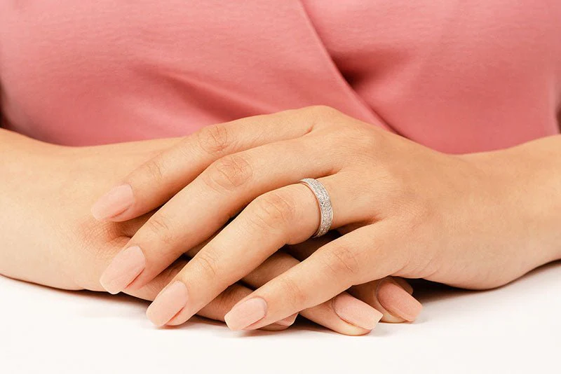 Enchanting Three Row Eternity Wedding Band Lab-Grown Diamond  with 1.18 ct.(finished) 1.2mm - Image 3