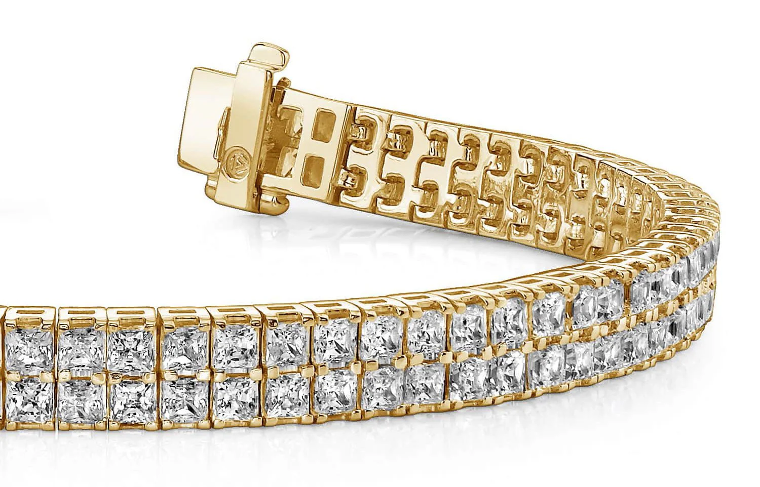 Endless Dreams Princess Cut Tennis Diamond Bracelet with 12.24 ct.(finished) 2.3mm - Image 2