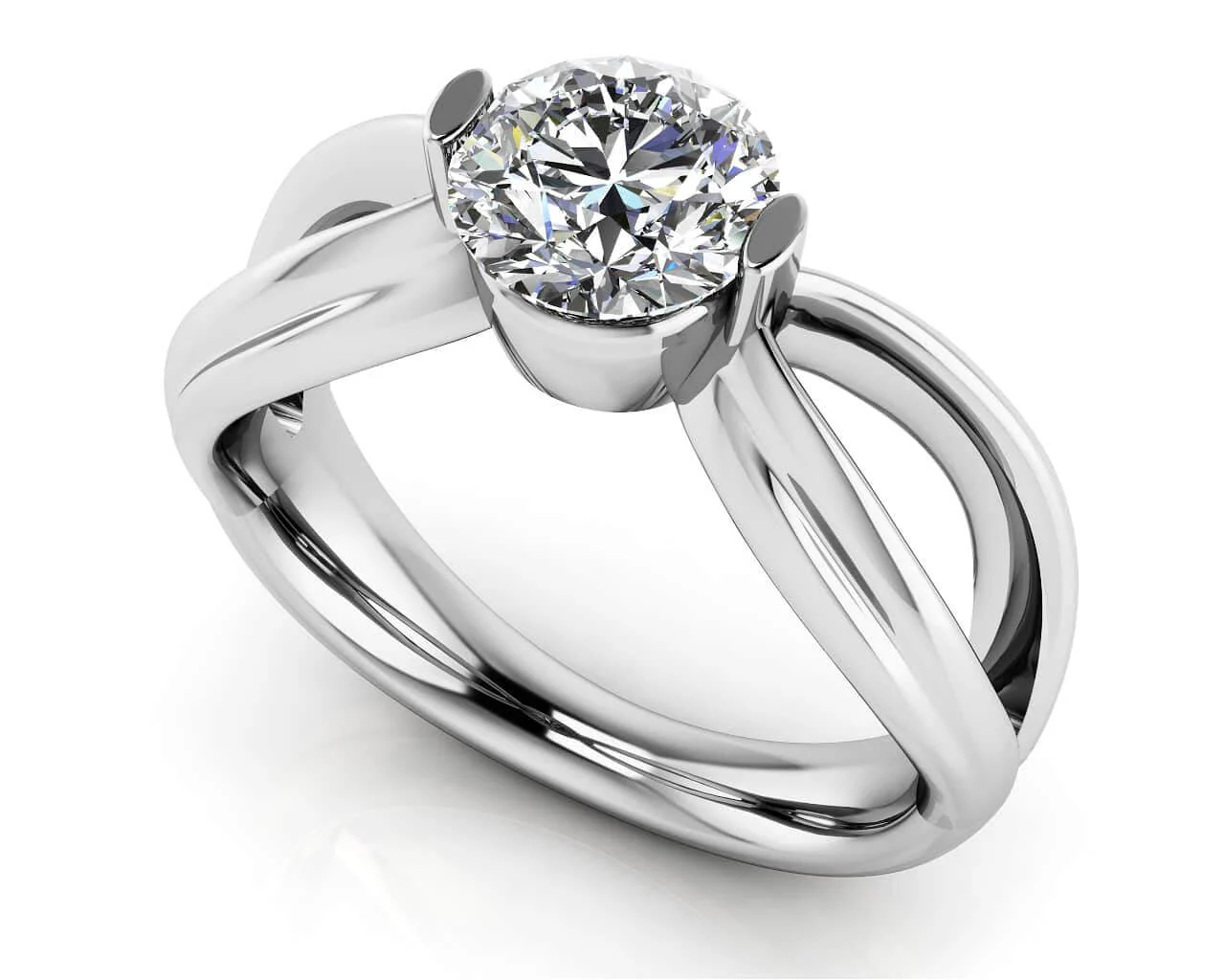 Endless Love Comfort Fit Solitaire Diamond Ring with 2.00 ct.(finished) 8.2mm