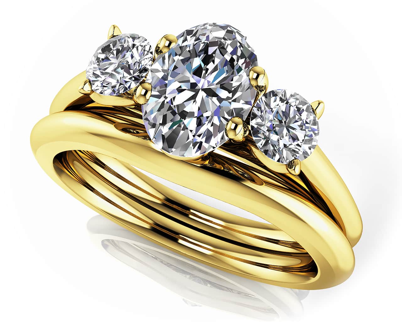 Enduring Love Bridal Set Diamond  with 2.10 ct. (1.60 ct. center diamond) - Image 2