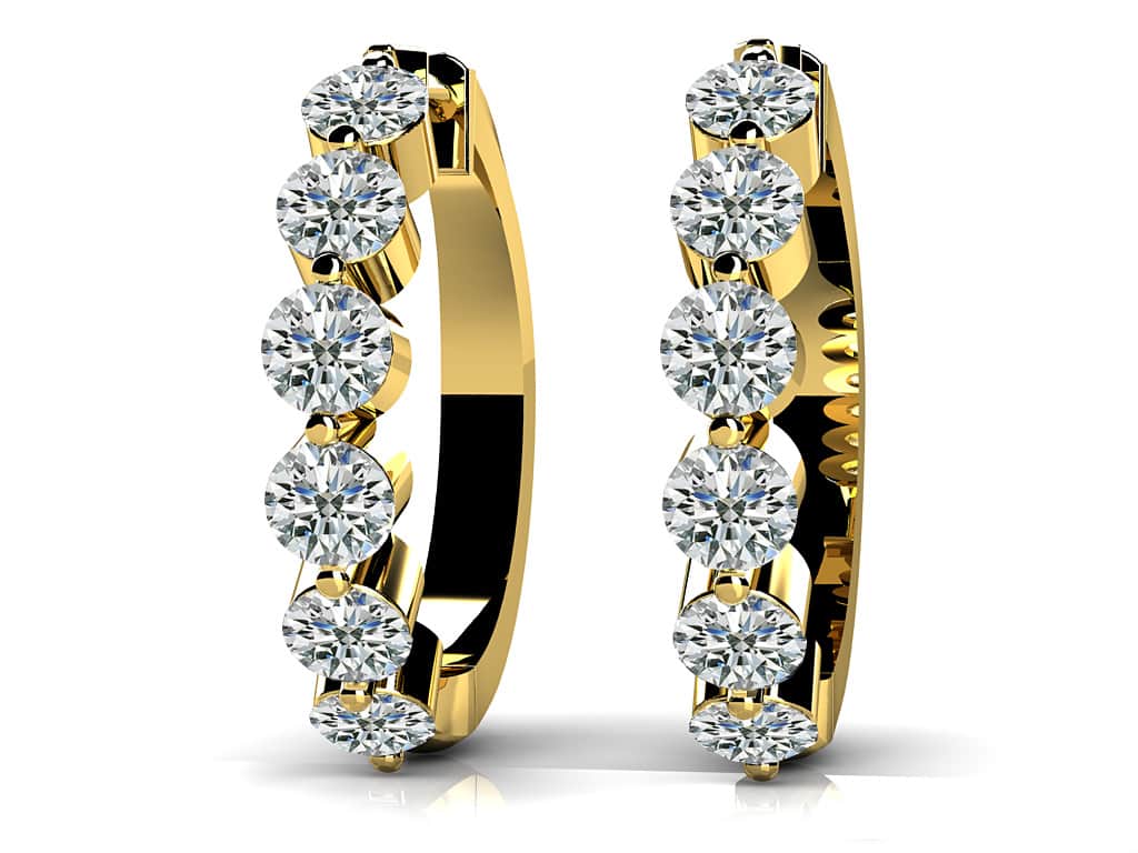 Essential Diamond Hoop Earrings with 0.46 ct.(finished) 2mm - Image 2