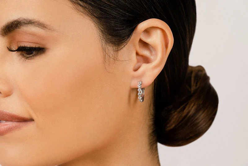 Essential Diamond Hoop Earrings with 1.03 ct.(finished) 2.8mm - Image 3