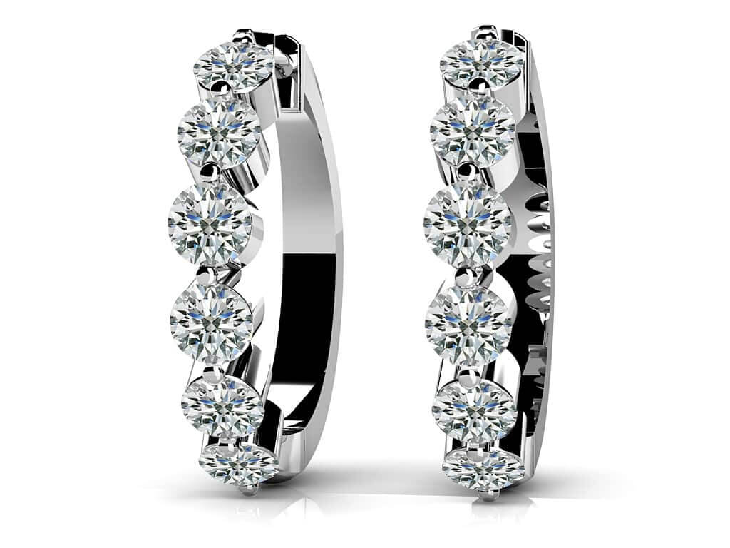 Essential Diamond Hoop Earrings with 1.44 ct.(finished) 3.2mm