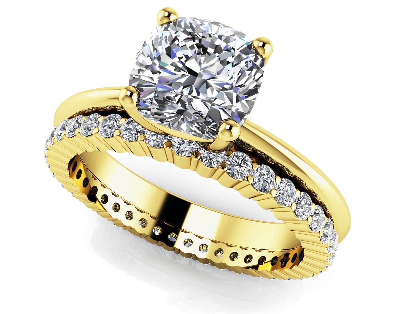 Eternal Light Cushion Solitaire Lab-Grown Diamond Bridal Set with 2.52 ct. (2.00 ct. center diamond) - Image 2