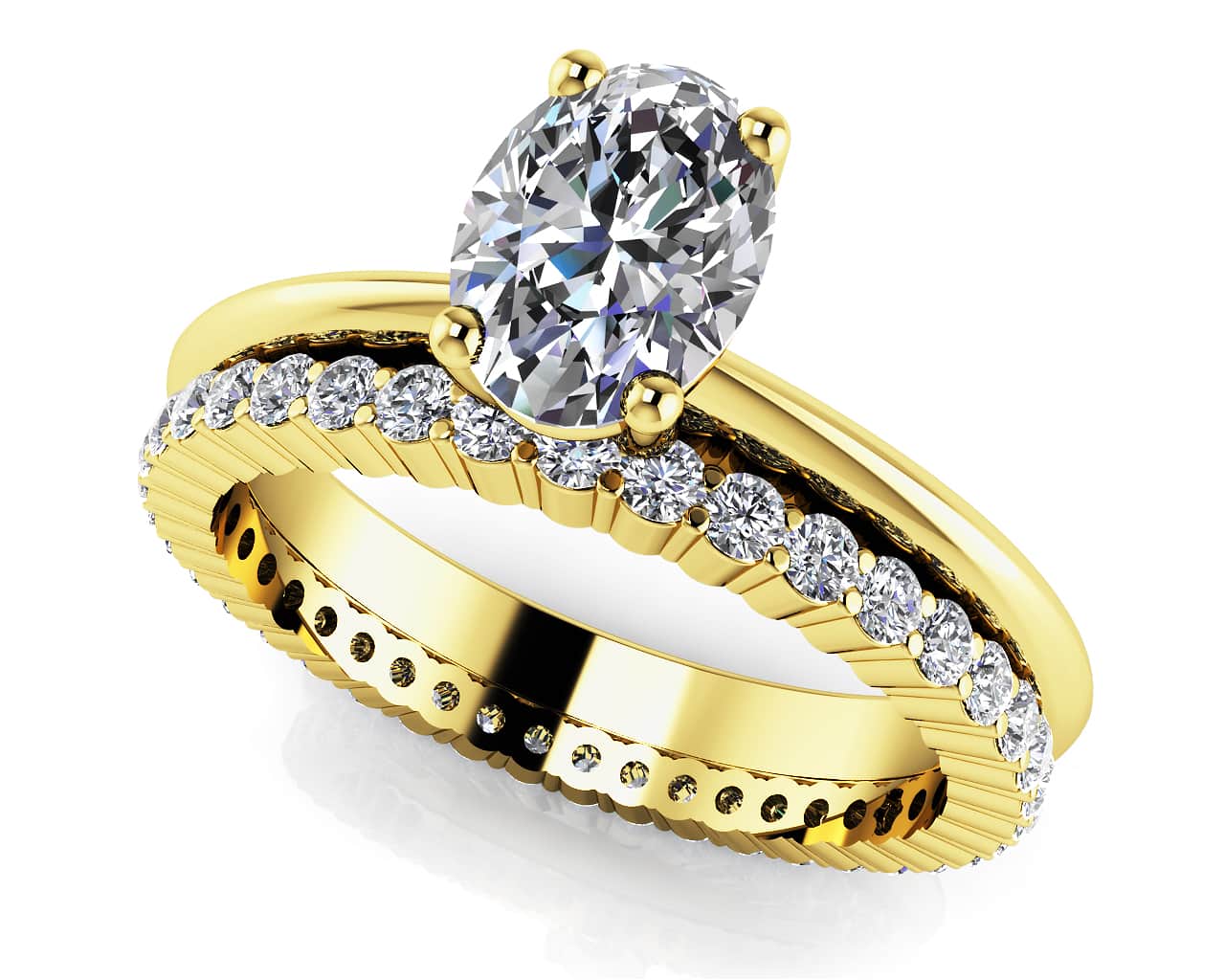 Eternal Light Oval Solitaire Bridal Set Diamond  with 2.12 ct. (1.60 ct. center diamond) - Image 2