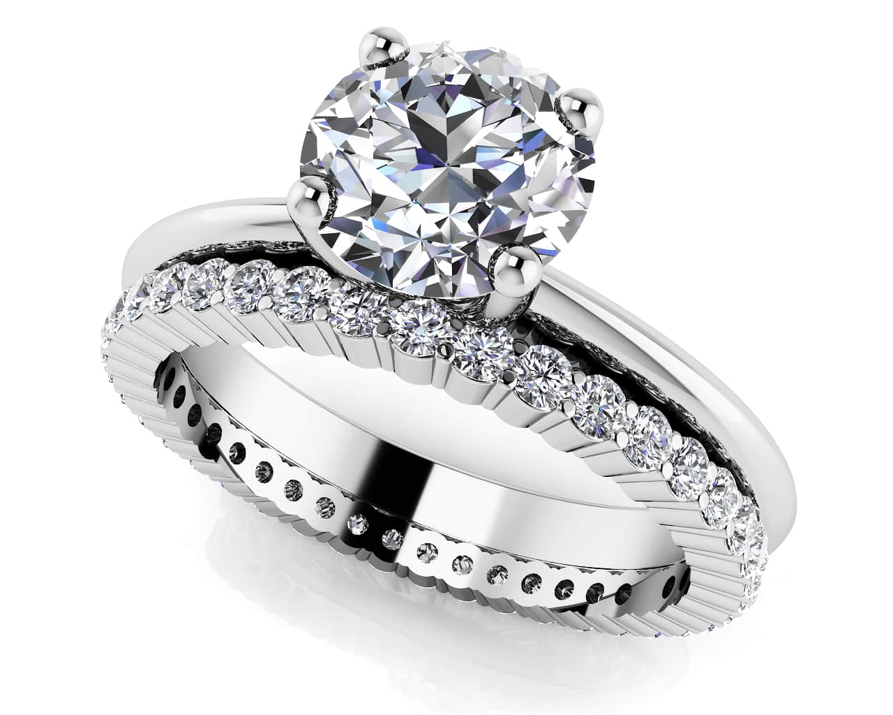 Eternal Light Round Solitaire Bridal Set Diamond with 2.52 ct. (2.00 ct. center diamond)