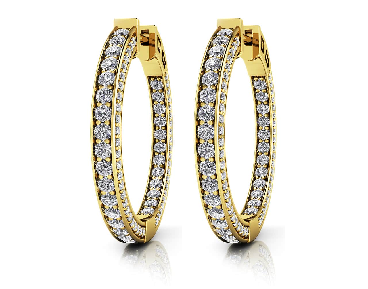 Euphoric Diamond Hoops In Diamond  with 2.08 ct.(finished) 1mm, 1.6mm - Image 2