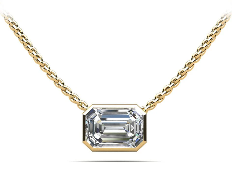 Evening Emerald Lab-Grown Diamond Pendant with 0.70 ct.(finished) 6x4mm - Image 2