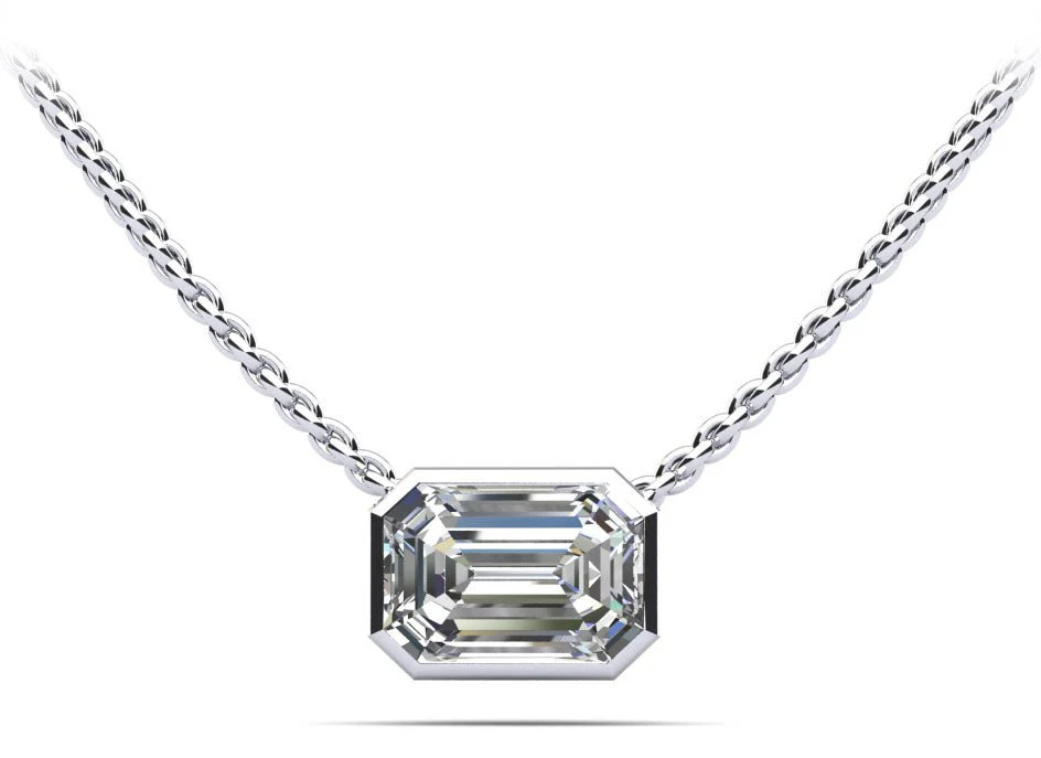 Evening Emerald Lab-Grown Diamond Pendant with 1.00 ct.(finished) 7x5mm