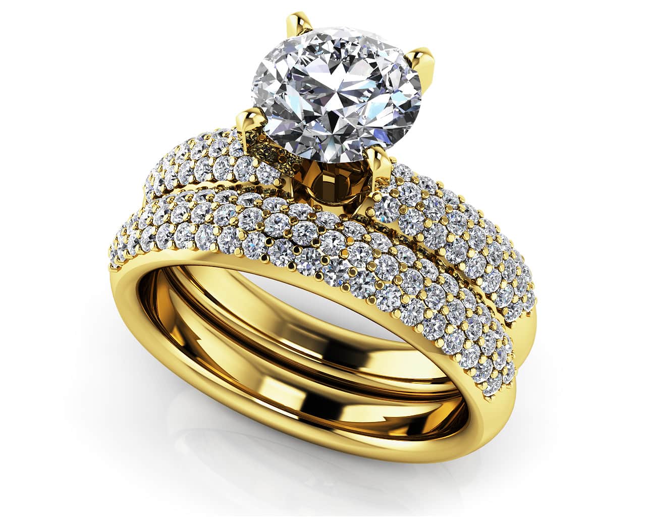 Ever After Four Prong Lab-Grown Diamond Bridal Set with 2.93 ct. (2.00 ct. center diamond) - Image 2