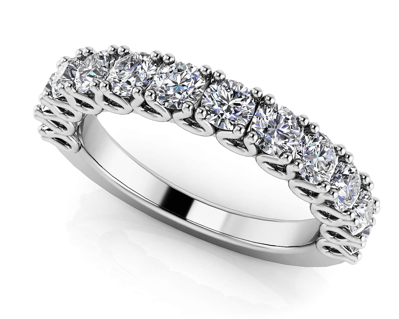 Everlasting Love Anniversary Diamond Ring with 0.72 ct.(finished) 2.5mm