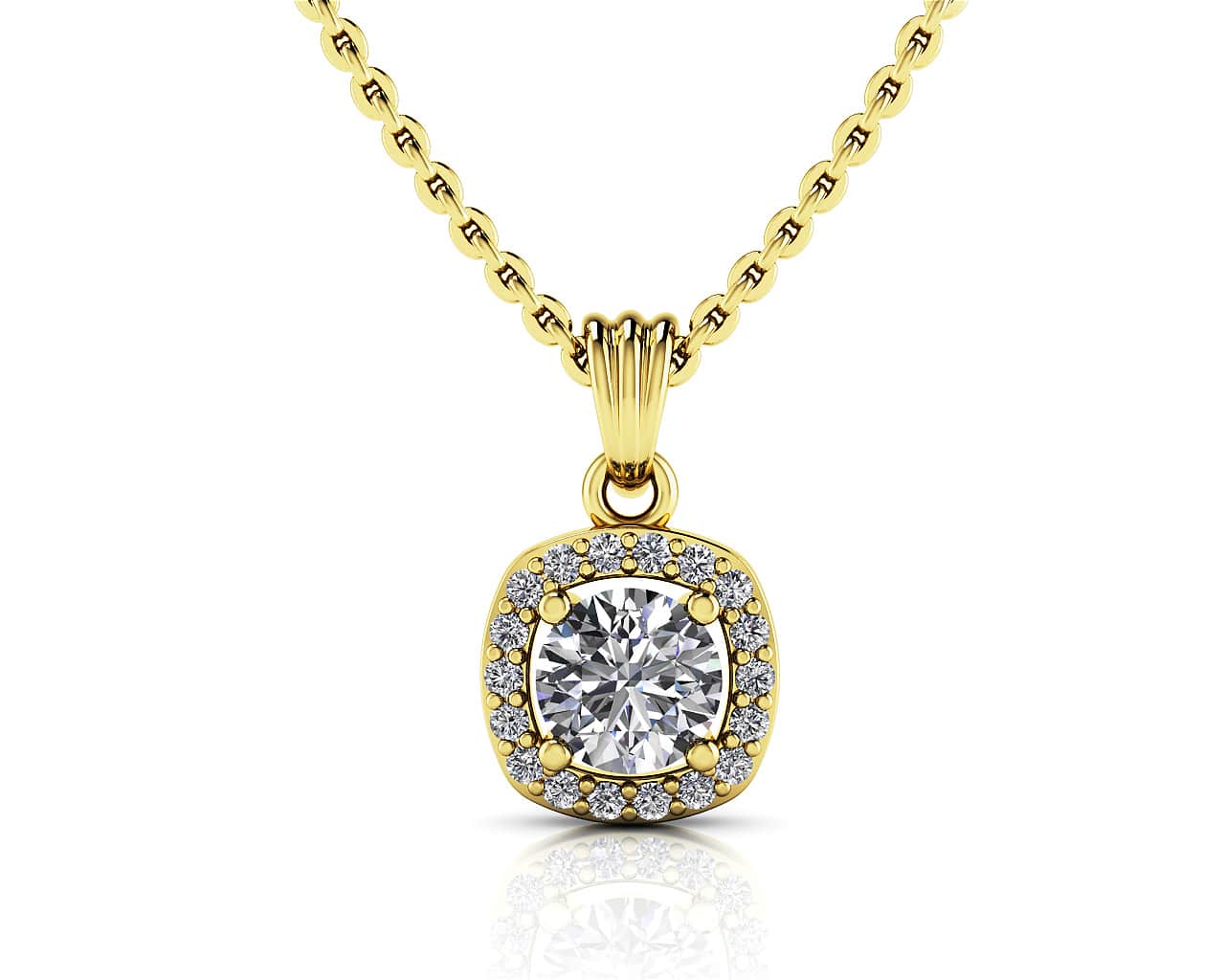 Everlasting Round Diamond Halo Surround Diamond Pendant with 1.20 ct. (1.00 ct. center diamond) - Image 2