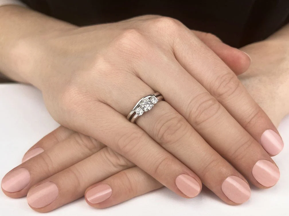 Everlasting Three Stone Wedding Set Diamond with 2.35 ct. (1.50 ct. center diamond) - Image 3