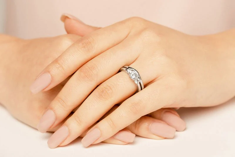 Everlasting Three Stone Wedding Set Lab-Grown Diamond  with 1.17 ct. (0.75 ct. center diamond) - Image 5
