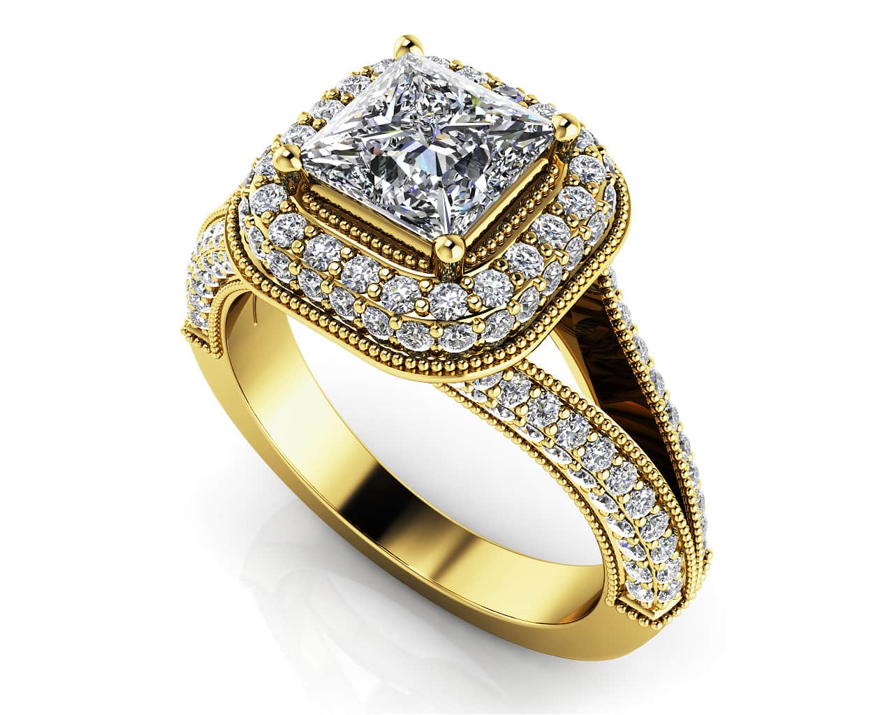 Exquisite Double Halo Lab-Grown Diamond Engagement Ring with 2.74 ct. (2.00 ct. center diamond) - Image 2