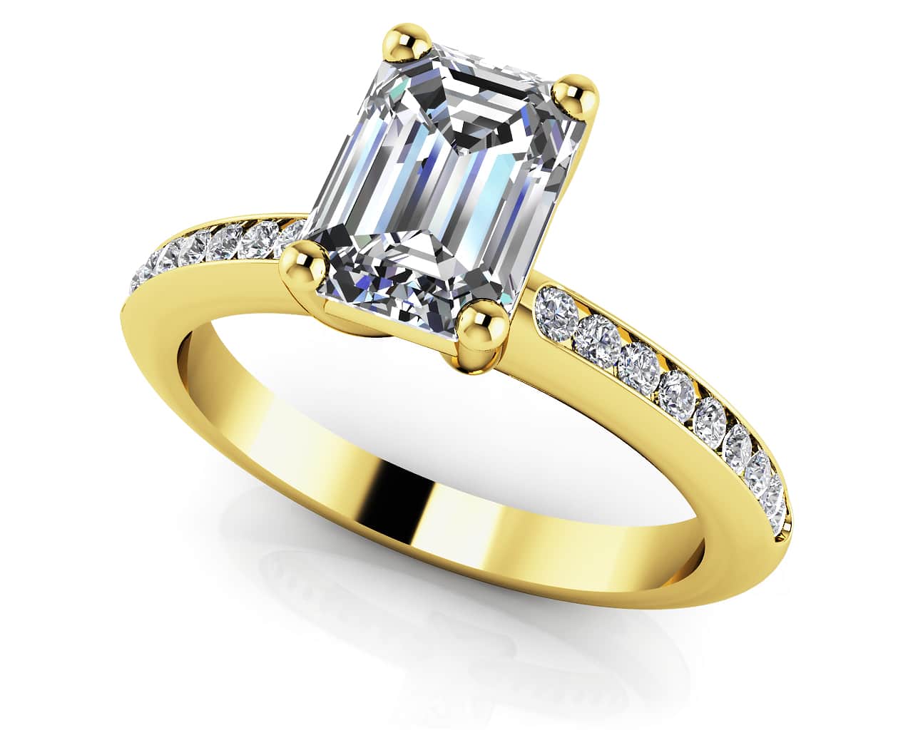 Exquisite Emerald Cut Lab-Grown Diamond Engagement Ring with 1.21 ct. (1.00 ct. center diamond) - Image 2