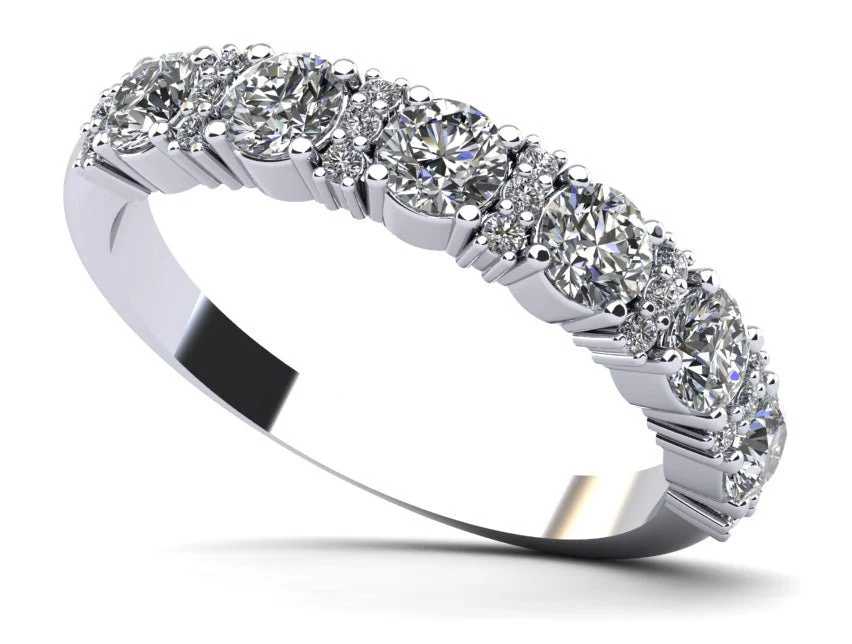 Exquisite Expression Anniversary Diamond Ring with 0.95 ct.(finished) 1mm, 3.3mm