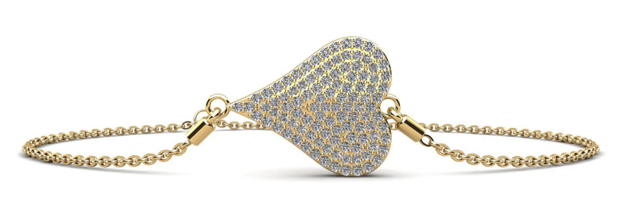 Exquisite Heart Diamond Adjustable Diamond Bracelet with 0.81 ct.(finished) 1.1mm, 1.2mm - Image 2