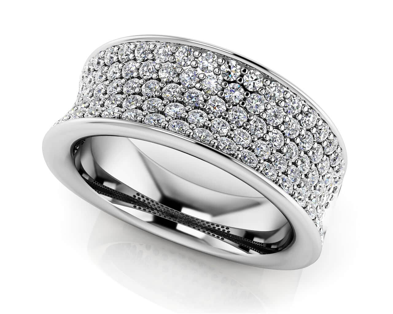 Exquisite Pave Anniversary Lab-Grown Diamond Ring with 1.09 ct.(finished) 1.3mm