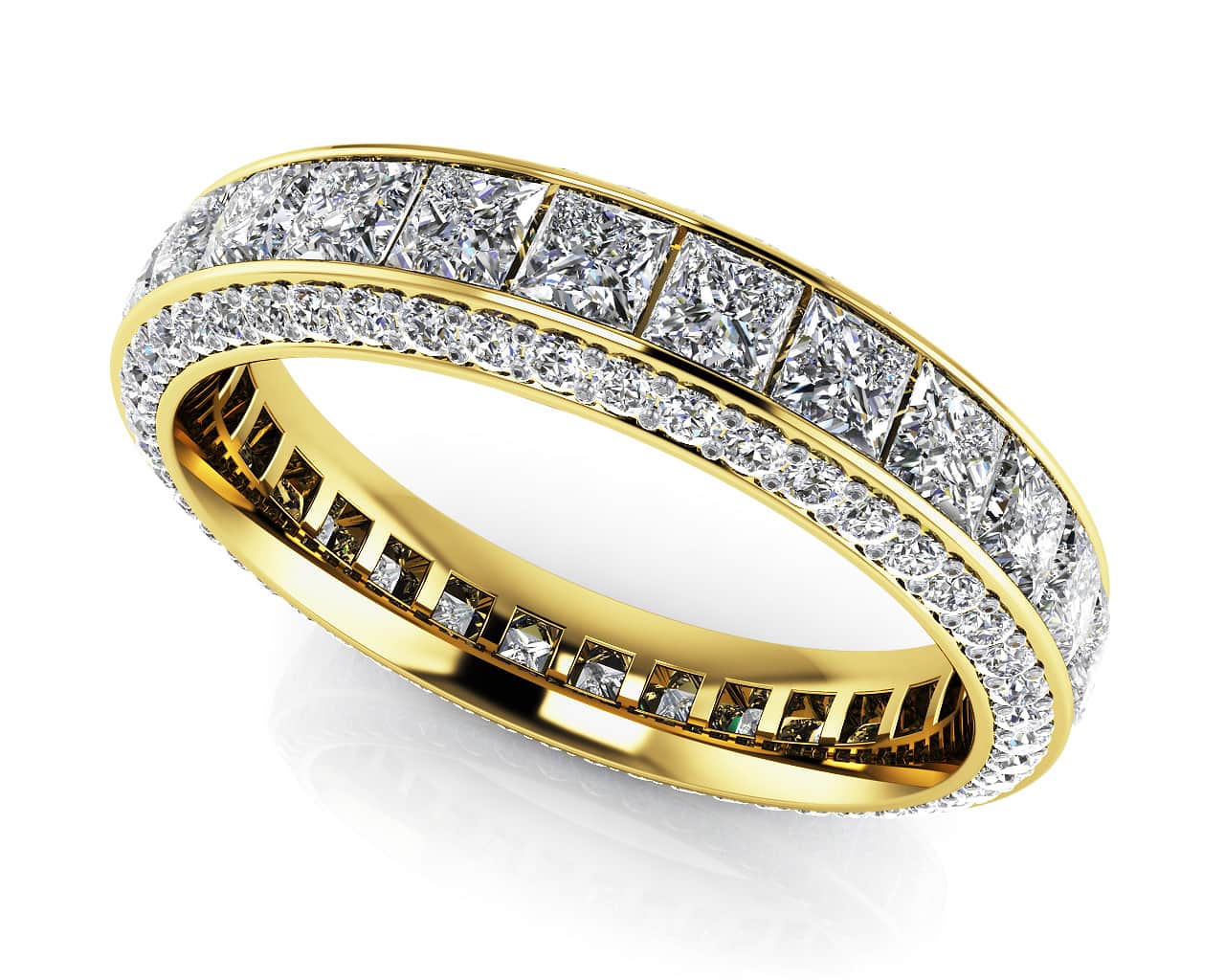 Exquisite Princess And Round Eternity Band Lab-Grown Diamond  with 2.53 ct.(finished) 1.1mm, 2.2mm - Image 2