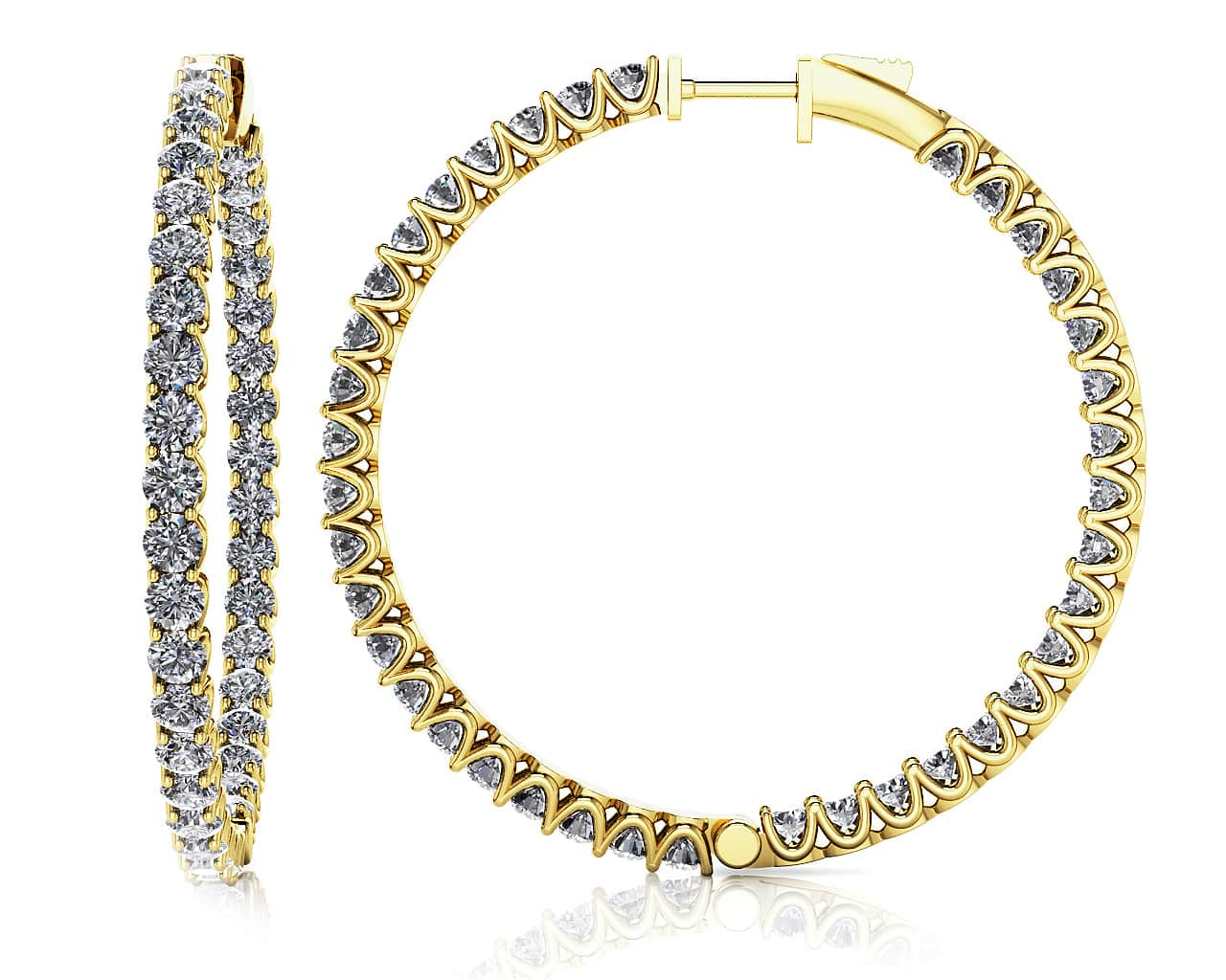 Extra Large Hoop Diamond Lab-Grown Diamond Earrings with 3.30 ct.(finished) 2mm - Image 2
