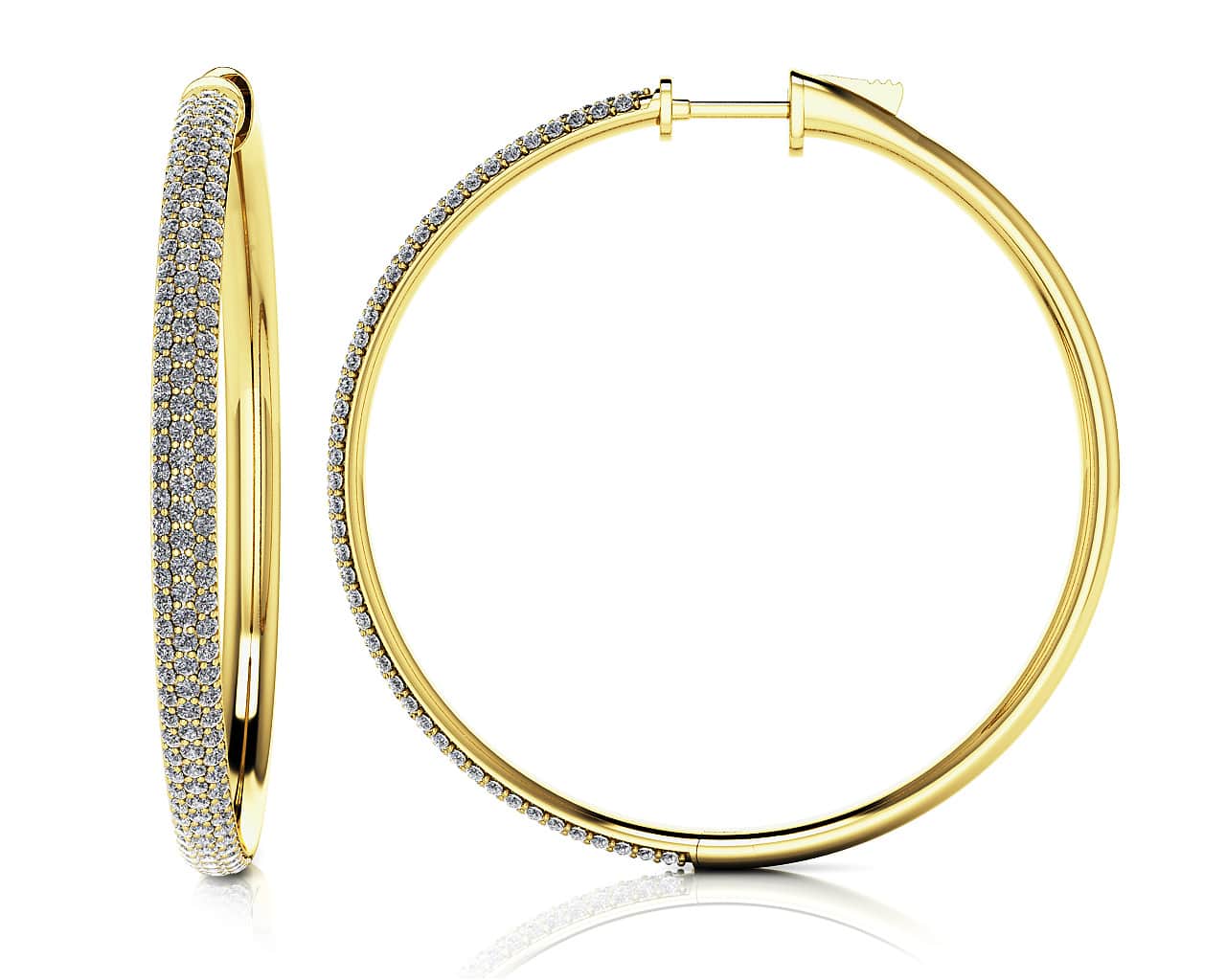 Extra Large Triple Row Lab-Grown Diamond Hoop Earrings with 2.70 ct.(finished) 1.3mm - Image 2