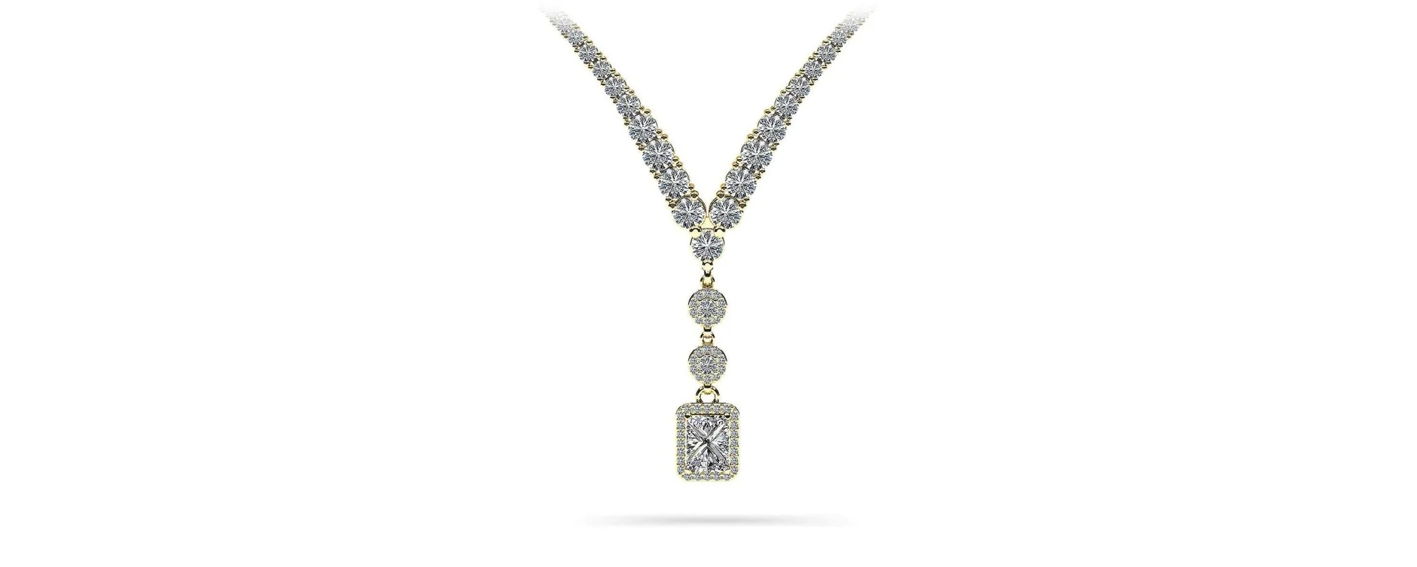 Extravagant Diamond Pendant 2 Row 4 Prong Lab-Grown Diamond Necklace with 15.52 ct.(finished) - Image 2