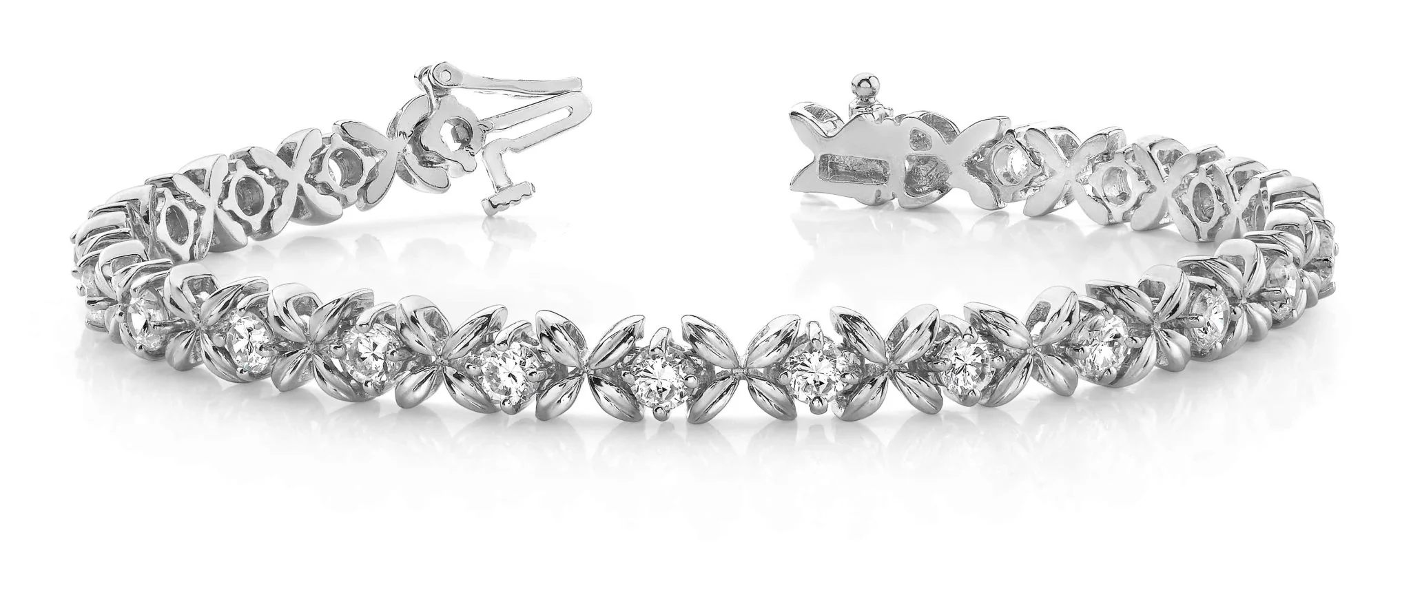 Faceted X Link Diamond Bracelet with 3.08 ct.(finished) 3.5mm - Image 4