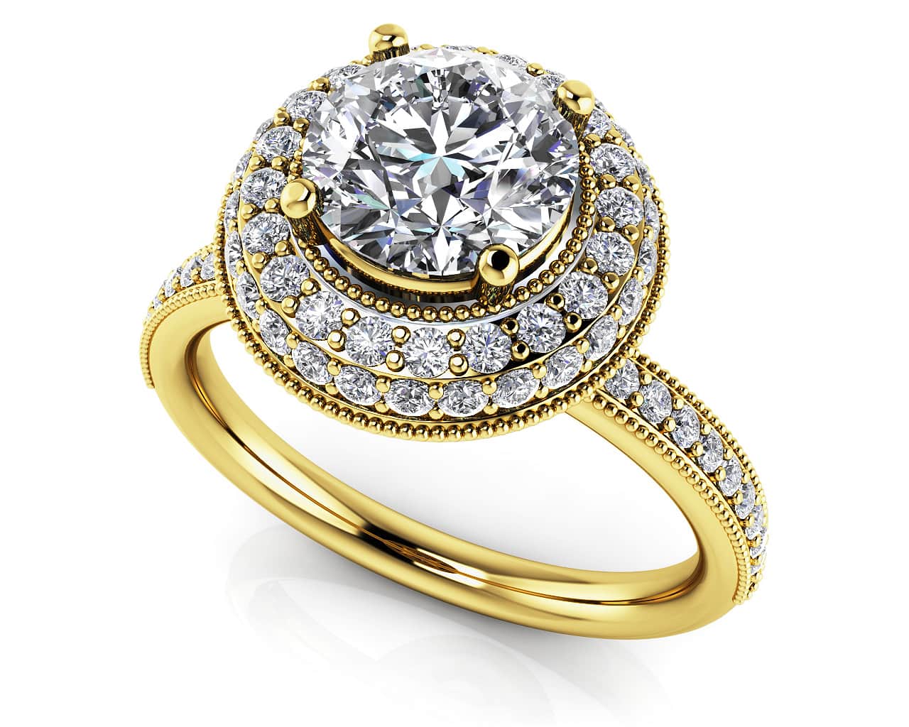 Fall In Love With Vintage Diamond Engagement Ring with 1.20 ct. (0.75 ct. center diamond) - Image 2