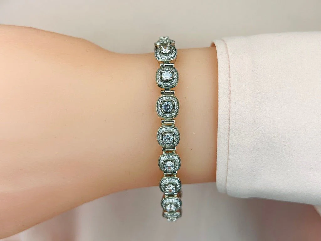 Fanciful Round Diamond Bracelet With Tube Links Lab-Grown Diamond with 2.86 ct.(finished) 1mm, 2.5mm - Image 3