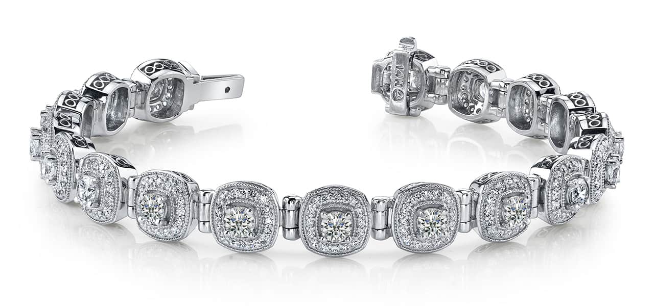 Fanciful Round Diamond Bracelet With Tube Links Lab-Grown Diamond with 3.68 ct.(finished) 1.1mm, 2.8mm - Image 5