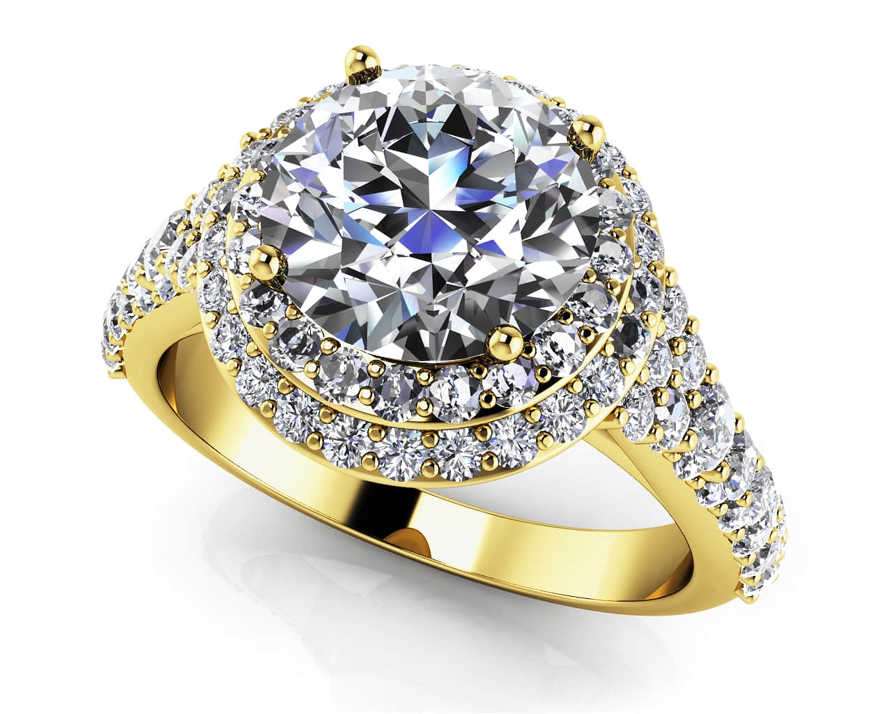 Fancy Double Halo Lab-Grown Diamond Engagement Ring with 1.66 ct. (1.00 ct. center diamond) - Image 2
