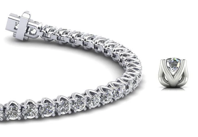 Fiery Flame Diamond Tennis Bracelet with 4.08 ct.(finished) 2.7mm