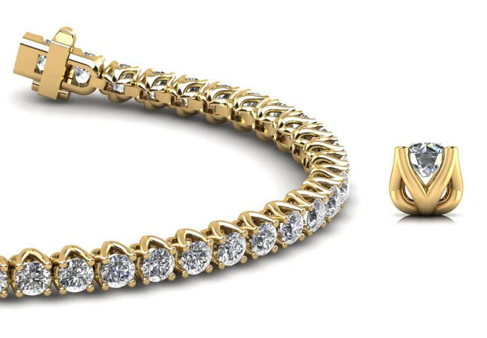 Fiery Flame Diamond Tennis Bracelet with 4.08 ct.(finished) 2.7mm - Image 2