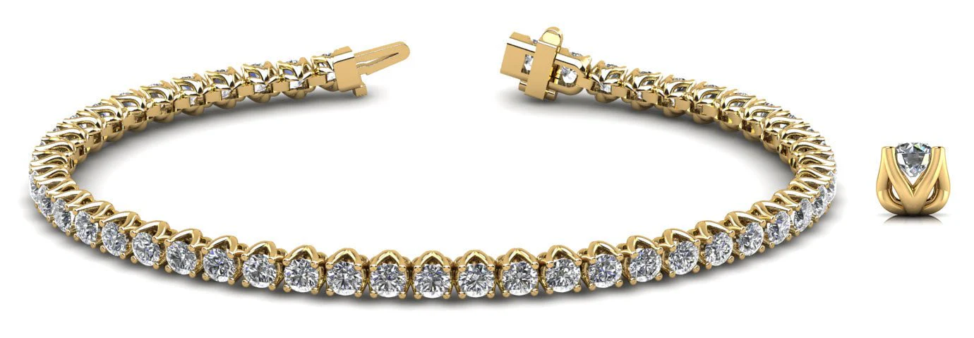 Fiery Flame Diamond Tennis Bracelet with 4.08 ct.(finished) 2.7mm - Image 5