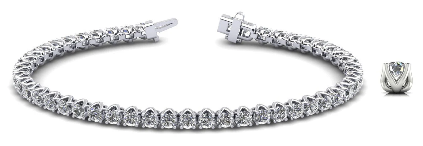 Fiery Flame Diamond  Tennis Bracelet with 5.15 ct.(finished) 3mm - Image 4