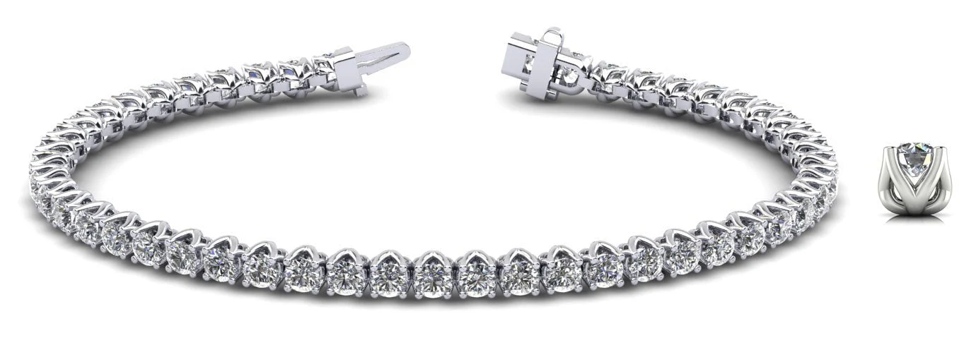 Fiery Flame Diamond  Tennis Bracelet with 6.72 ct.(finished) 3.5mm - Image 4