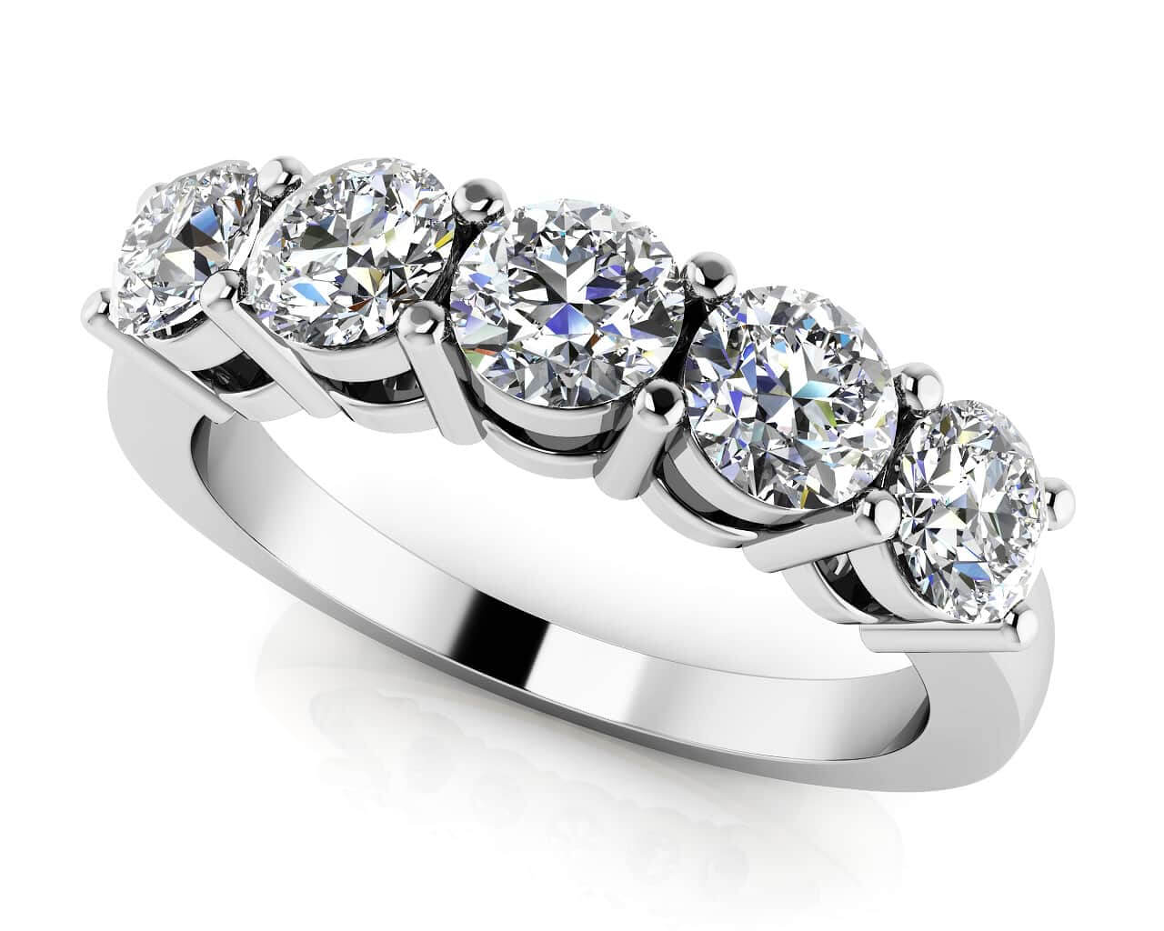 Five Across Diamond Band with 0.80 ct.(finished) 3.5mm