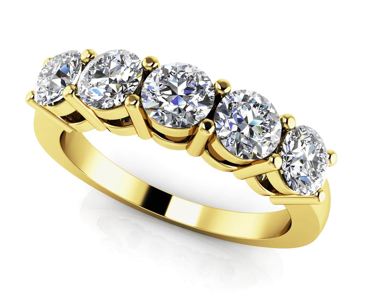 Five Across ab-Grown Diamond Band with 0.24 ct.(finished) 2.3mm - Image 2