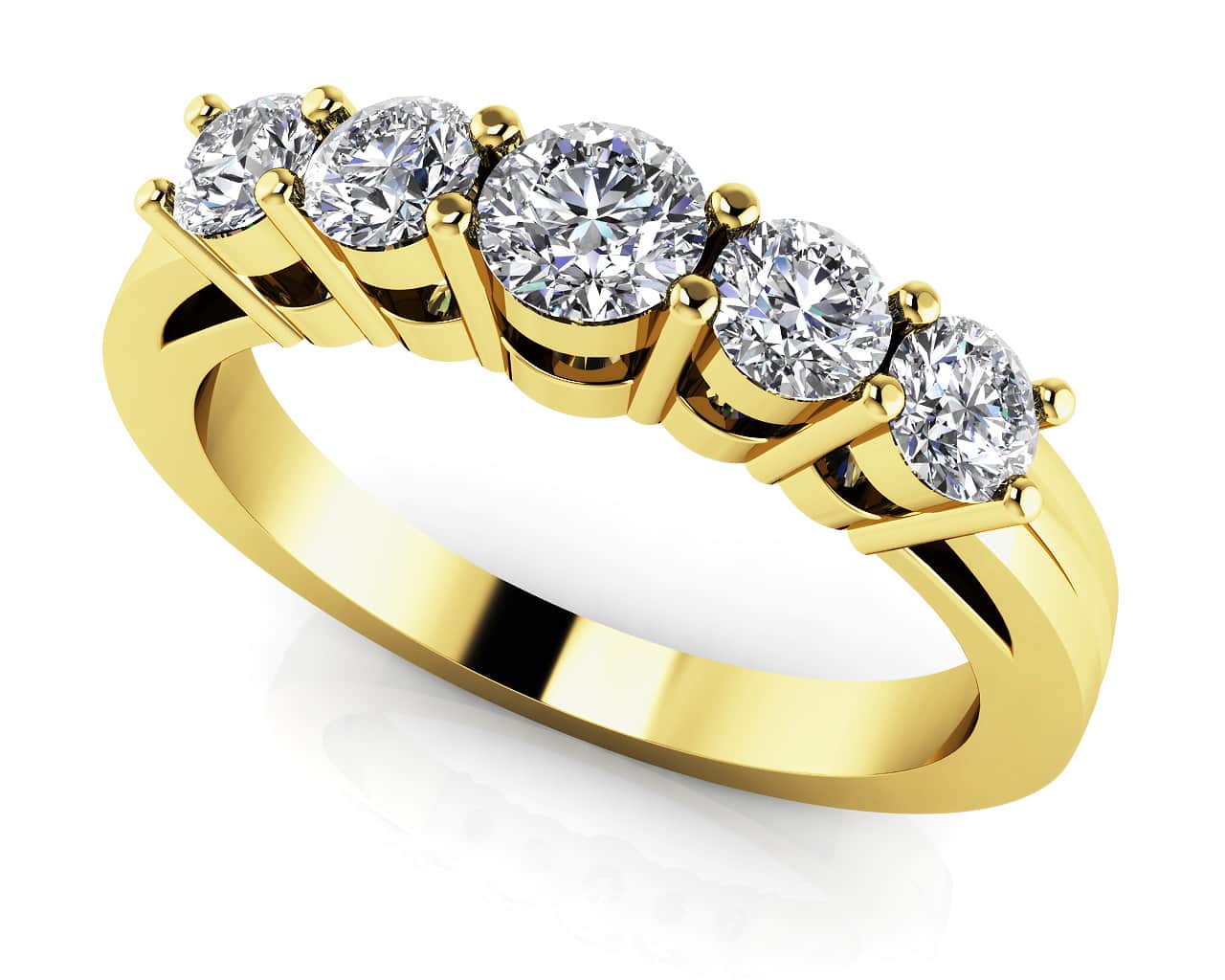 Five Stone Anniversary Band Diamond  with 0.40 ct.(finished) 2.6mm, 3.2mm - Image 2