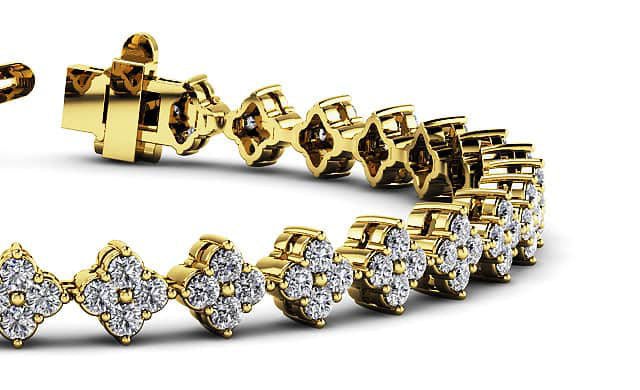 Fleur Diamond Cluster Diamond Bracelet with 2.90 ct.(finished) 1.75mm - Image 2