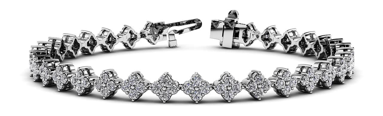 Fleur Diamond Cluster Diamond Bracelet with 2.90 ct.(finished) 1.75mm - Image 3